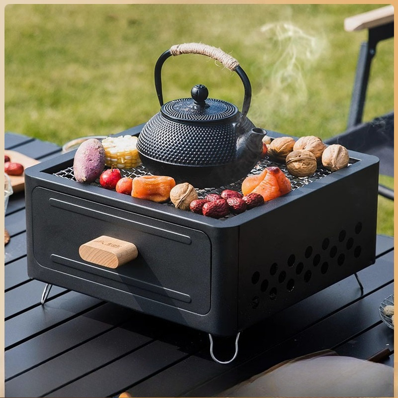 Outdoor Furniture - Parrilla portátil de carbón para barbacoa,