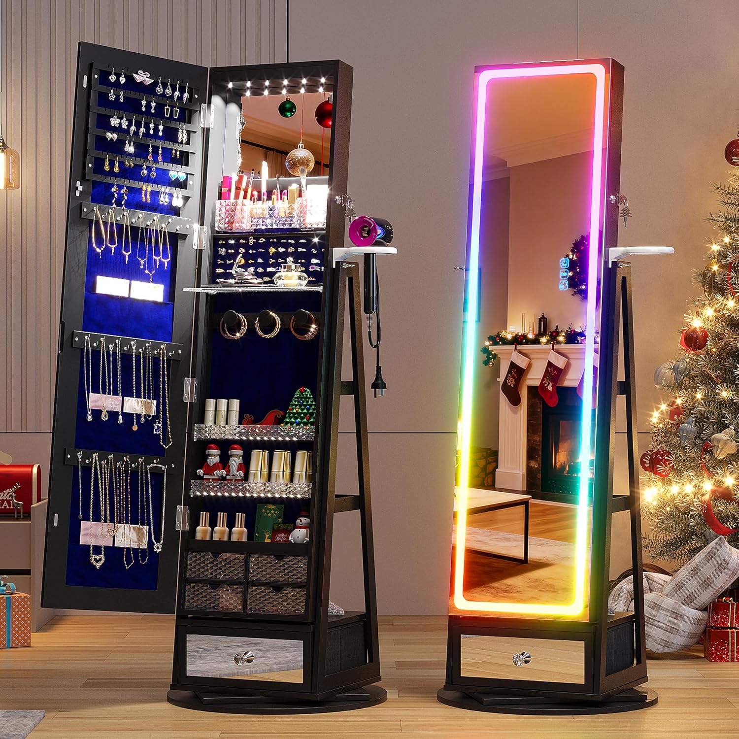Full Length Mirror Jewelry Armoire - Gabinete para Guardar Joyas con Espejo