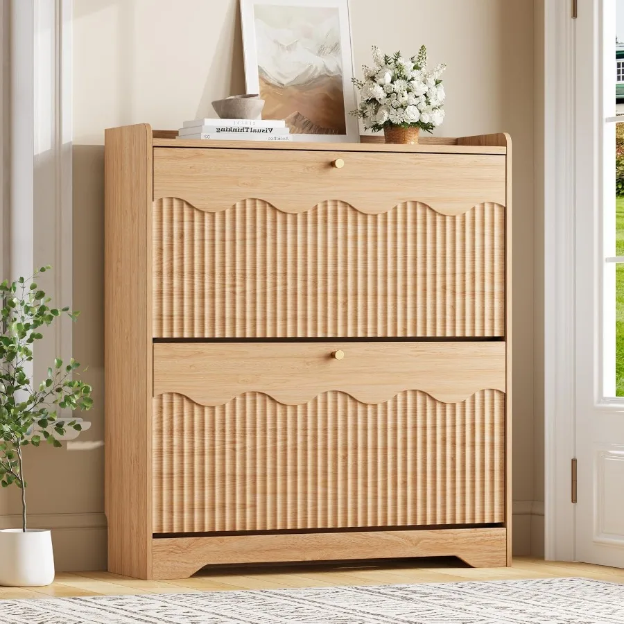 Shoe Rack Cabinet Narrow Entryway - Mueble para guardar zapatos con paneles