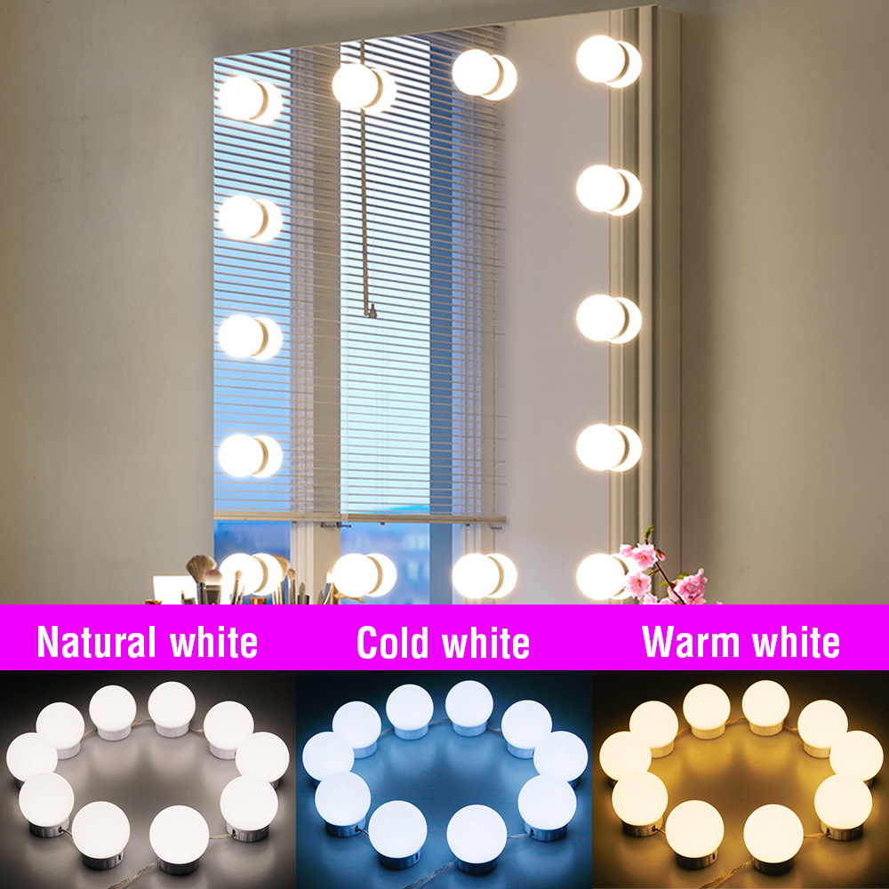 Dressing Table Vanity With Lighted Mirror - Luces LED USB para Espejo de