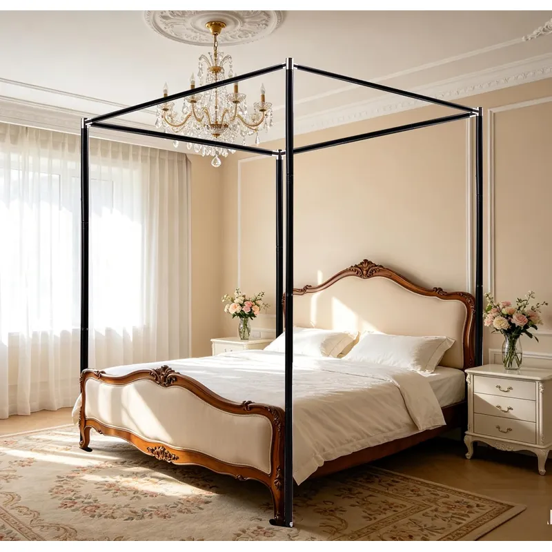 Estructura de cama con dosel d - Canopy Bed Frame Metal Queen reseña y precio