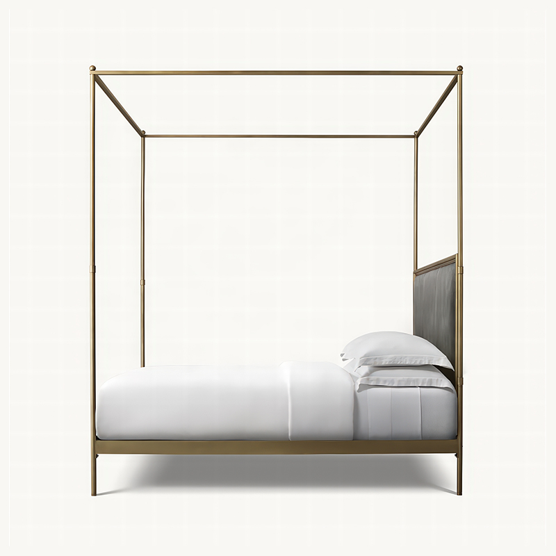 xx-Estructura de cama metálica - Canopy Bed Frame Metal Queen reseña y precio
