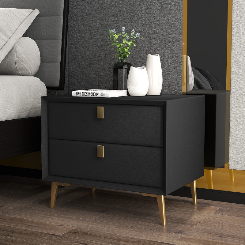Mesitas de noche de estilo mod - Solid Wood Nightstand 2 Drawers reseña y precio