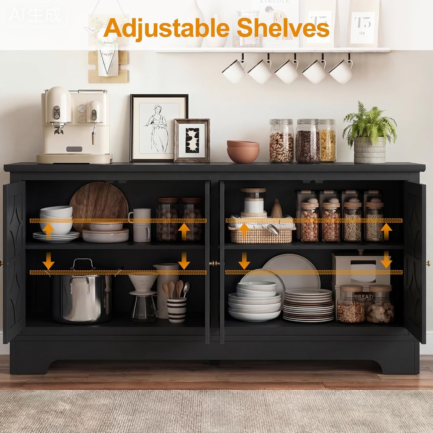 Aparador Buffet con Espacio de - Storage reseña y precio