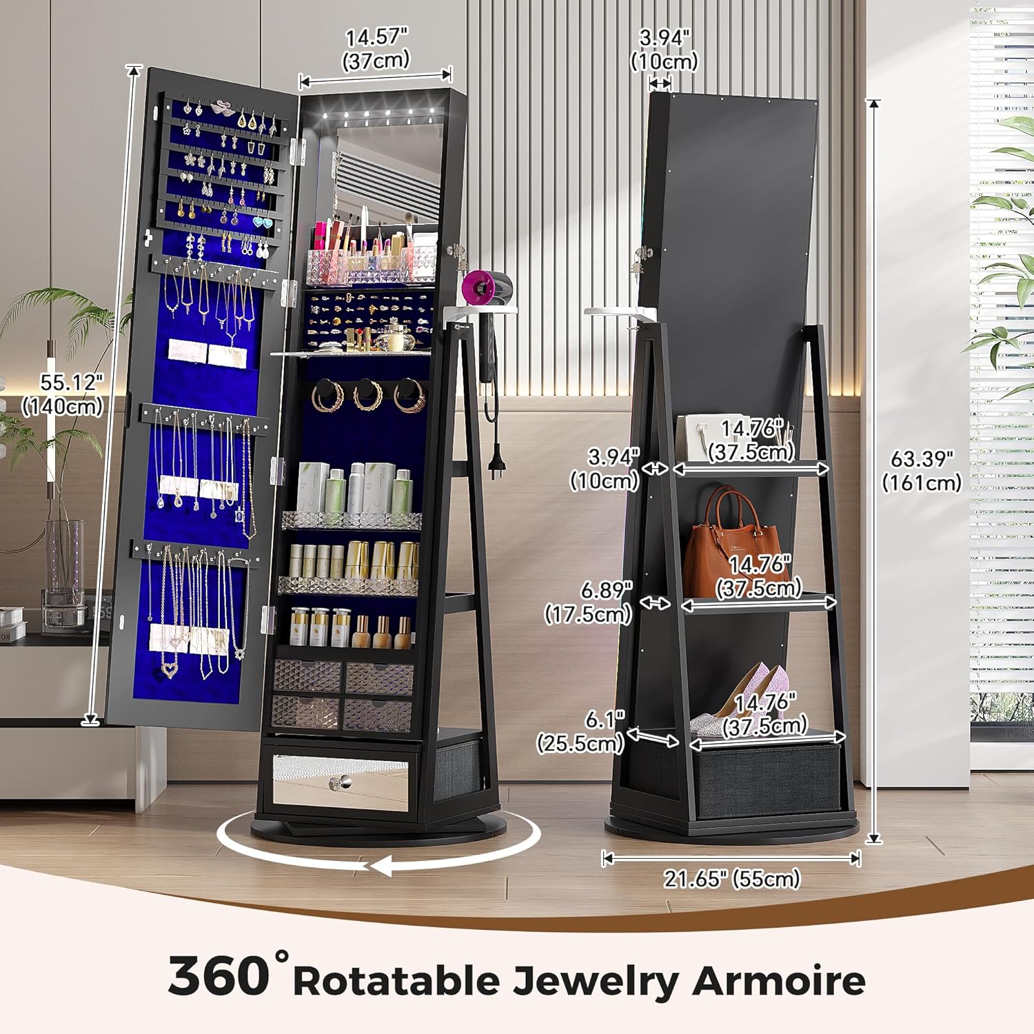 Gabinete para Guardar Joyas co - Full Length Mirror Jewelry Armoire reseña y precio