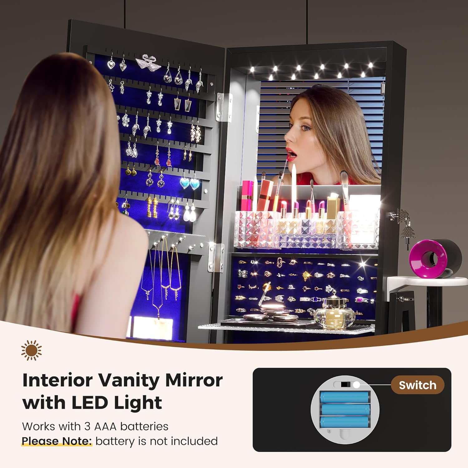 Gabinete para Guardar Joyas co - Full Length Mirror Jewelry Armoire reseña y precio