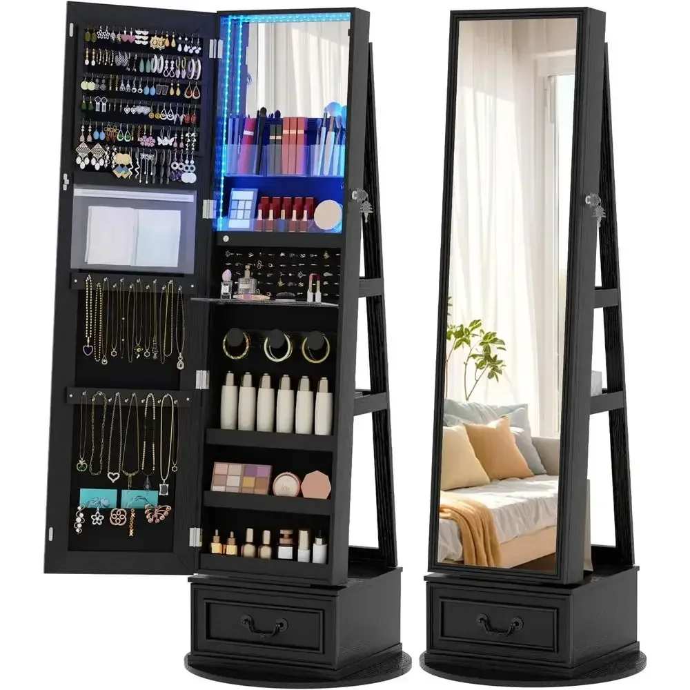 360 °   Armario giratorio con  - Full Length Mirror Jewelry Armoire reseña y precio