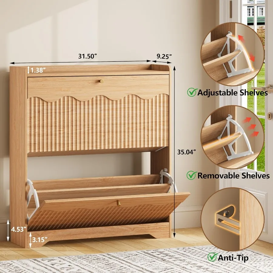 Mueble para guardar zapatos co - Shoe Rack Cabinet Narrow Entryway reseña y precio