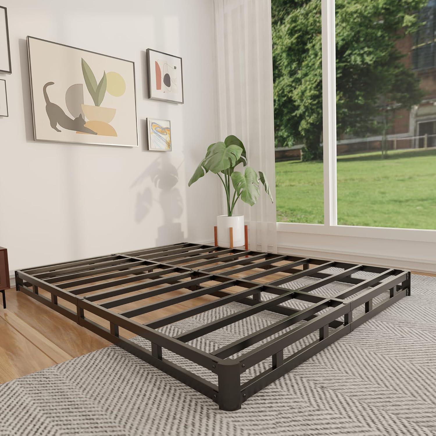 Base de colchón metálica de pe - Canopy Bed Frame Metal Queen reseña y precio
