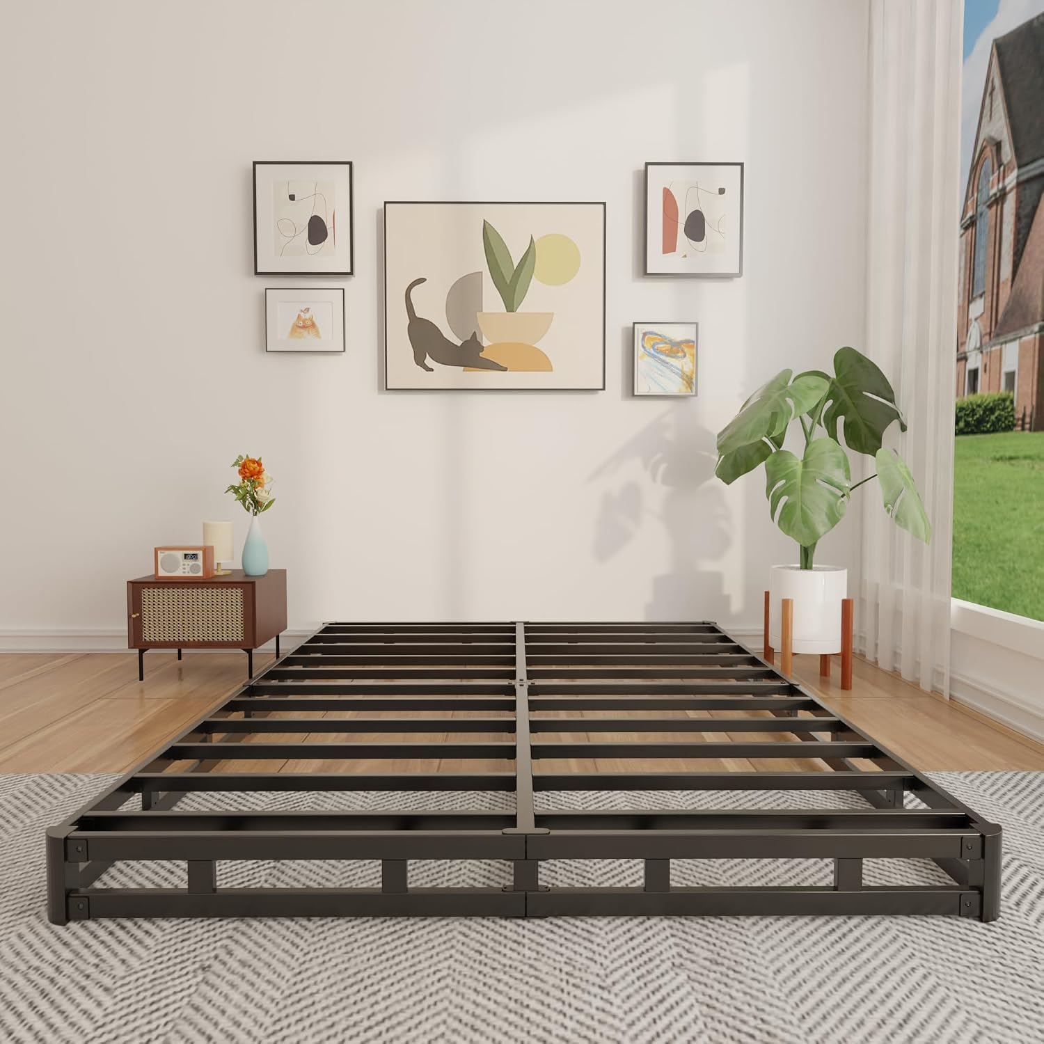 Base de colchón metálica de pe - Canopy Bed Frame Metal Queen reseña y precio
