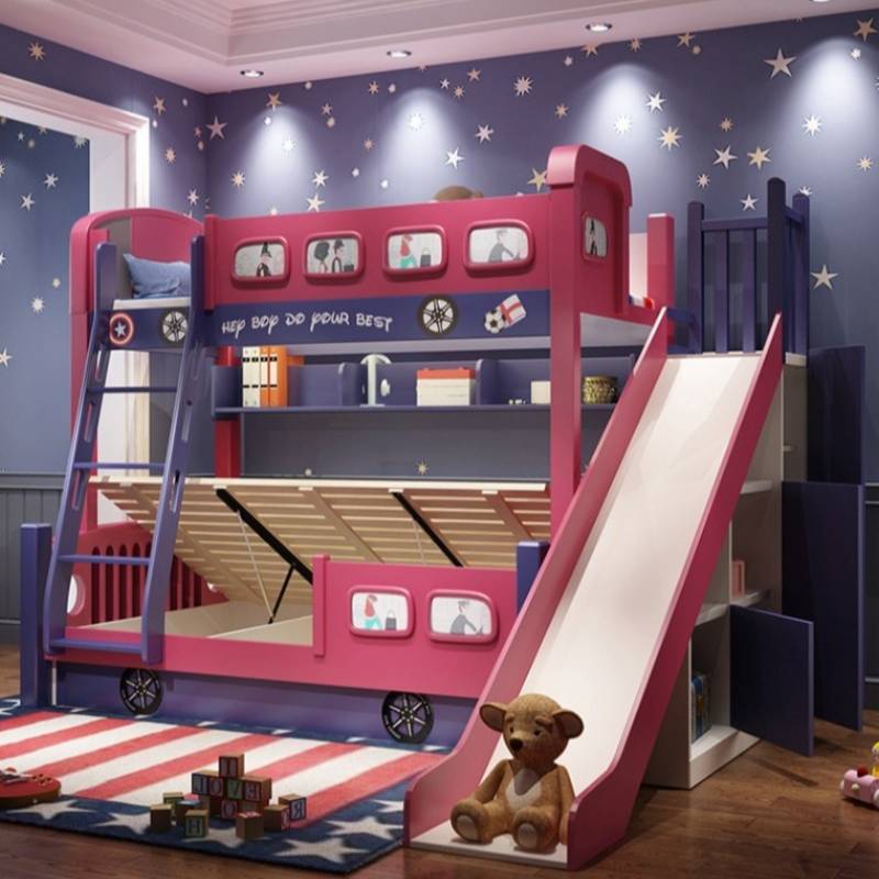 Cama infantil moderna con tobo - Bunk Bed With Stairs And Slide reseña y precio