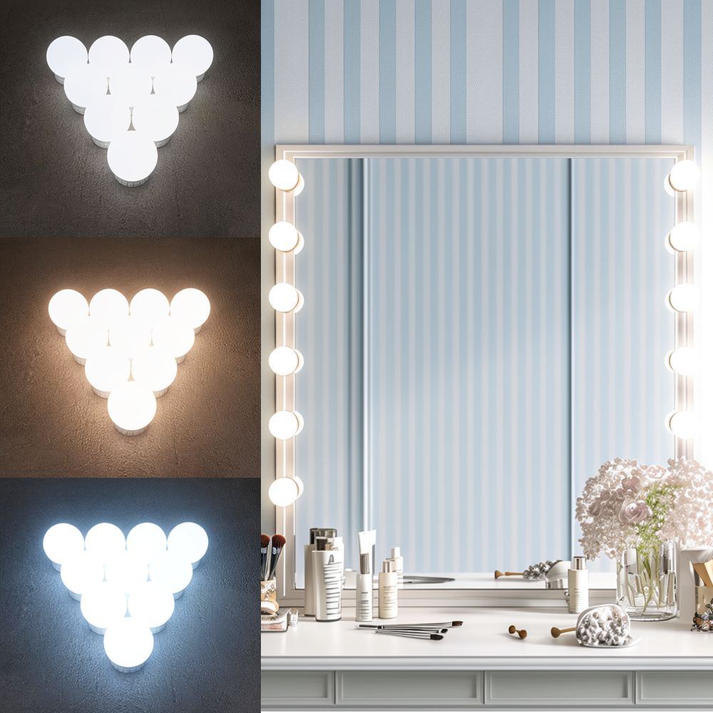 Lámpara LED para espejo de toc - Dressing Table Vanity With Lighted Mirror reseña y precio